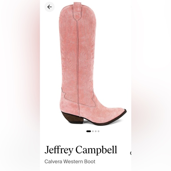 Jeffrey Campbell Calvera Pink Suede Tall Boots Sz7.5 NIB - Picture 2 of 14